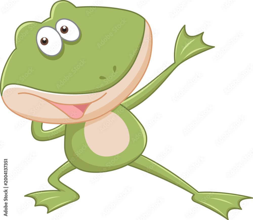 Fototapeta premium Cartoon green frog
