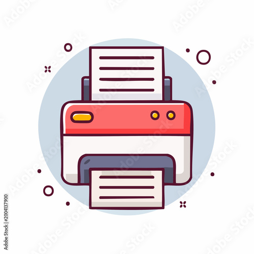 Flat Icon of a Printer