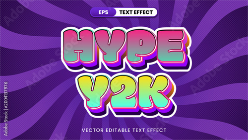 Hype Y2K Retro Editable Vector Text Effect
