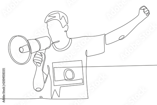 Football Argentina supporter concept one-line drawing