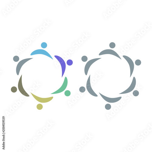 PEOPLE COMMUNITY SIGN SYMBOL COLLECTION VECTOR ISOLATED ON WHITE