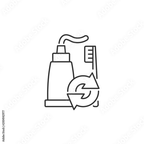 Toothpaste refill linear icon. Dental care. Mouth hygiene. Eco package. Reusable products. Thin line customizable illustration. Contour symbol. Vector isolated outline drawing. Editable stroke