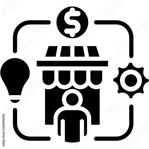 Business Model glyph icon