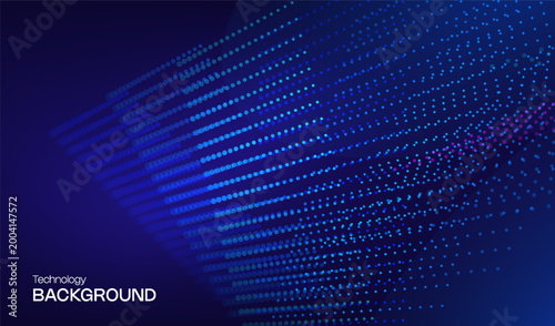 Digital technology data with background network abstract for business communication future. Vector flow science with blue computer futuristic for ai connect line. Tech connection digital.