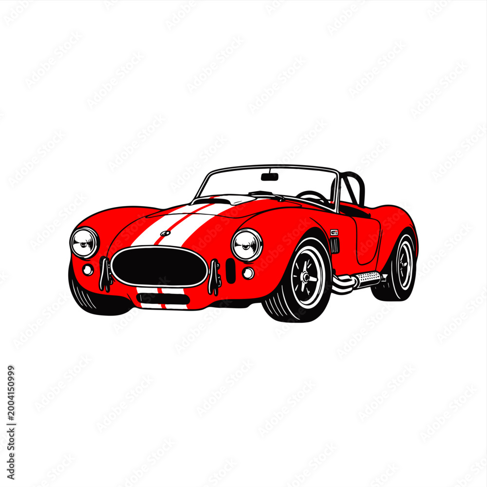 Fototapeta premium simple muscle car silhouette illustration vector classic roadster