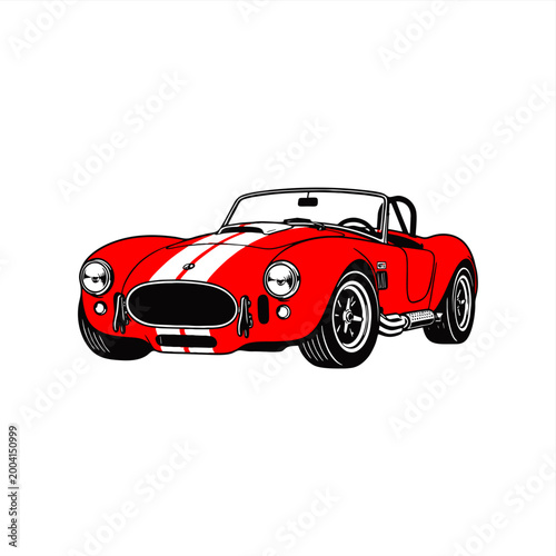 simple muscle car silhouette illustration vector classic roadster  