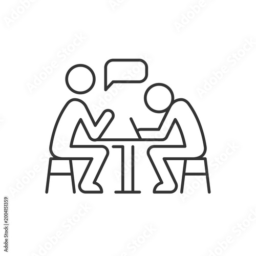 Attitudinal barriers linear icon. Avoiding communication. Motivation lack. Introvert personality. Thin line customizable illustration. Contour symbol. Vector isolated outline drawing. Editable stroke