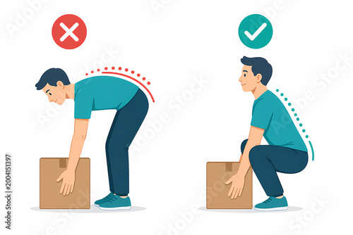 Proper lifting technique correct posture back injury prevention