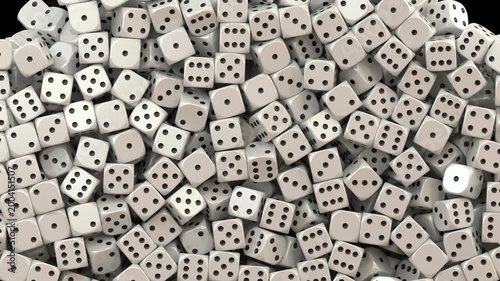 White Dice Dynamic Video Transition 9/10 Fill Up Flow Out.