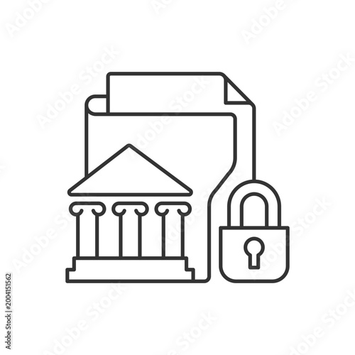 Classified information linear icon. National security. Protecting sensitive data. Top secret. Thin line customizable illustration. Contour symbol. Vector isolated outline drawing. Editable stroke