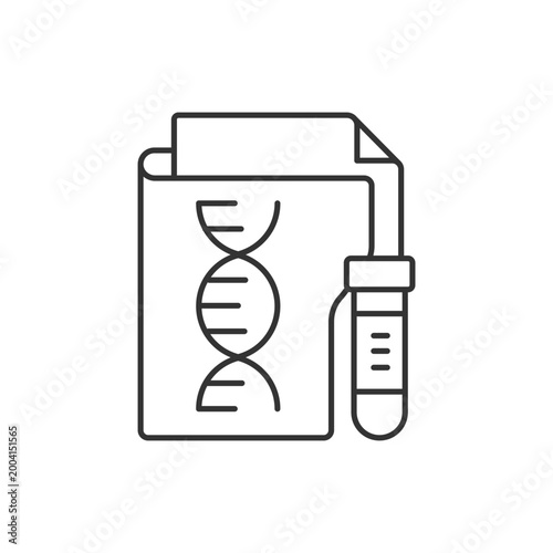 Genetic information privacy linear icon. Protection against genetic discrimination. Personal data. Thin line customizable illustration. Contour symbol. Vector isolated outline drawing. Editable stroke
