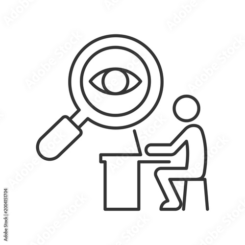 Control linear icon. Boost employee productivity. Better performance. Feedback and recognition. Thin line customizable illustration. Contour symbol. Vector isolated outline drawing. Editable stroke.