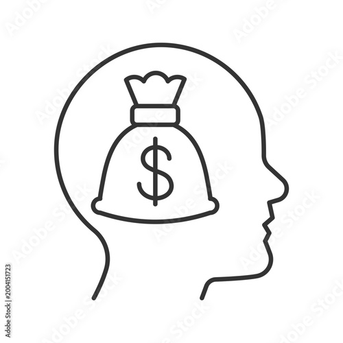 Money reward linear icon. Reward motivates employees. Payment and salary as reward. Thin line customizable illustration. Contour symbol. Vector isolated outline drawing. Editable stroke