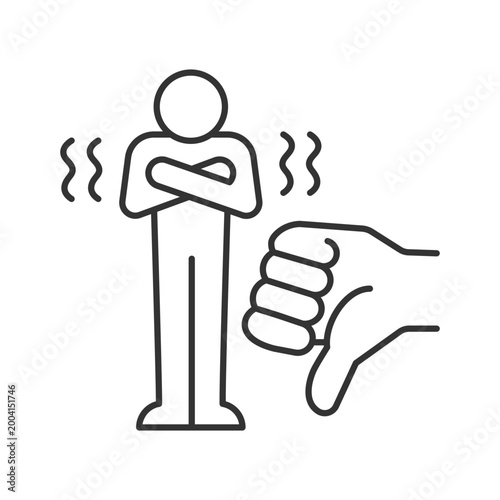 Criticism linear icon. Constructive criticism motivates. Force that encourages to do something. Thin line customizable illustration. Contour symbol. Vector isolated outline drawing. Editable stroke