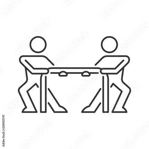 Competition linear icon. Win rivalry motivation. Struggle for superiority. Sports contest. Thin line customizable illustration. Contour symbol. Vector isolated outline drawing. Editable stroke