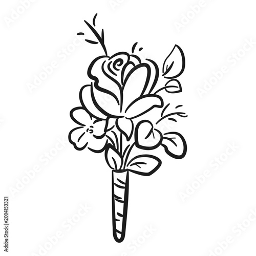 Boutonniere for Groom, Marriage Icons, Wedding element