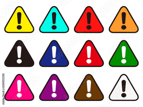 警告マークのイラスト素材セット2