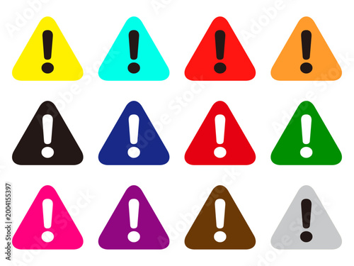 警告マークのイラスト素材セット