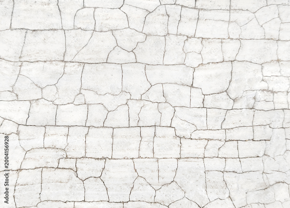 Fototapeta premium crack concrete white wall or Cement wall background