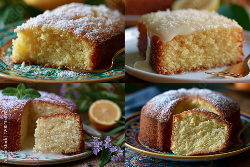 Homemade Buttermilk Cake Dessert on Rustic Kitchen Table