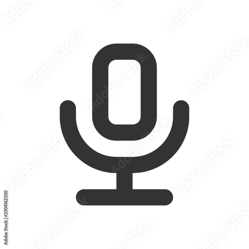 Microphone pixel perfect linear ui icon. Sharing voice messages. Converting text into audio. GUI, UX design. Outline isolated user interface element for app and web. Editable stroke. Arial font used