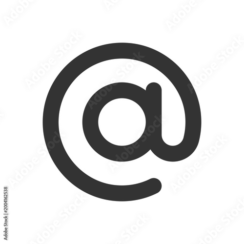 At sign pixel perfect linear ui icon. Email address. Online communication. Ampersand. GUI, UX design. Outline isolated user interface element for app and web. Editable stroke. Arial font used