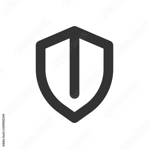 Security shield pixel perfect linear ui icon. Under protection. Antivirus software. GUI, UX design. Outline isolated user interface element for app and web. Editable stroke. Arial font used