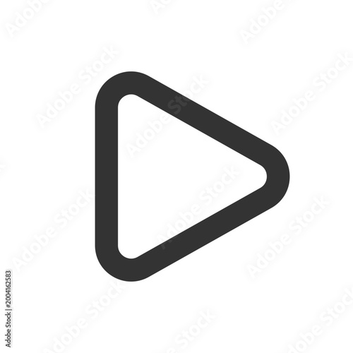 Play button pixel perfect linear ui icon. Music player bar. Playing multimedia file. Playback. GUI, UX design. Outline isolated user interface element for app and web. Editable stroke. Arial font used