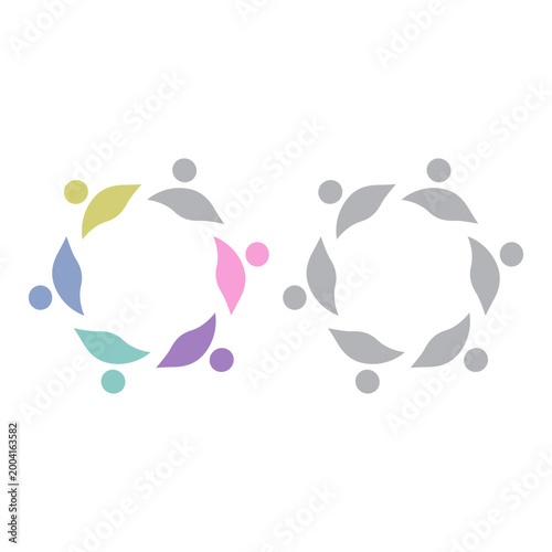 PEOPLE COMMUNITY SIGN SYMBOL LOGO VECTOR ISOLATED ON WHITE