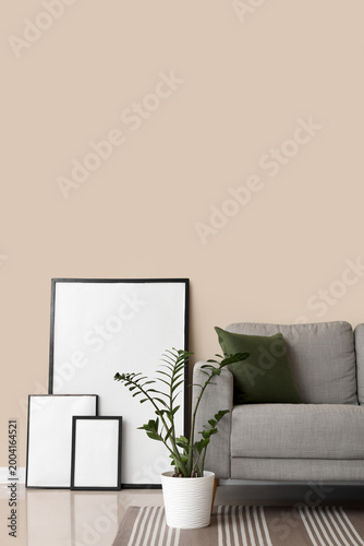 Comfortable sofa, houseplan...