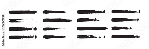 Collection of black brush strokes for design