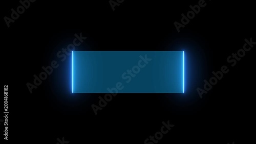 Modern HUD Style Glowing Frame Animation Loop video on black background. Sci-Fi Neon Border Light Sweep Frame Animation,Neon Edge Highlight Frame Motion Graphic Background.