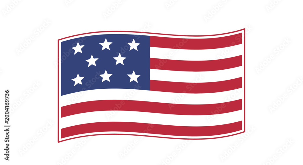 Fototapeta premium Waving american flag with stars and red white stripes