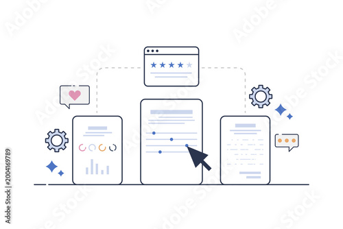 Website customization and development tools  showing code cursor on website or application, ui ux design and programming.