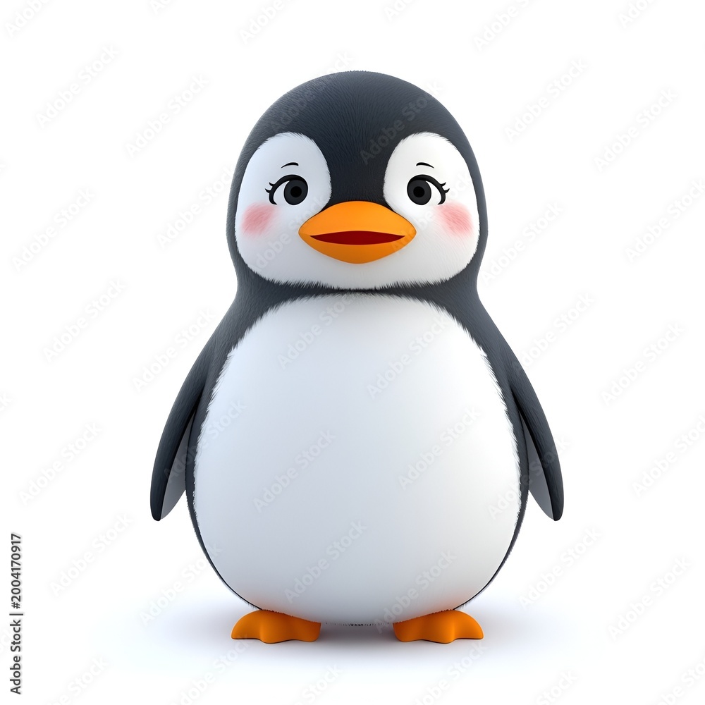 Fototapeta premium 3d penguin in glasses with a blank sign