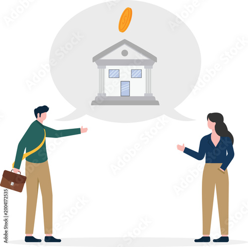 Professionals discussing banking and finance