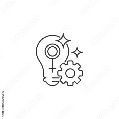Fulfill female potential linear icon. Feminist activist. Raising woman status. Create opportunity. Thin line customizable illustration. Contour symbol. Vector isolated outline drawing. Editable stroke