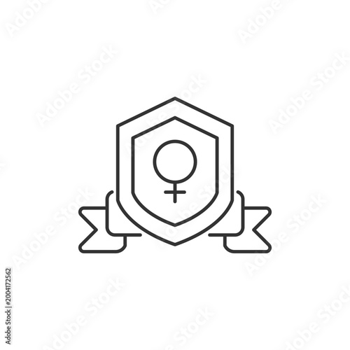 Feminist organization linear icon. Advancing gender equality. Achieve societal change. Thin line customizable illustration. Contour symbol. Vector isolated outline drawing. Editable stroke