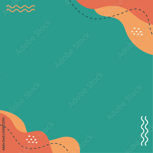 Fond graphique vert avec formes organiques et grand espace texte. Design épuré idéal pour réseaux sociaux, présentations, affiches et supports marketing.