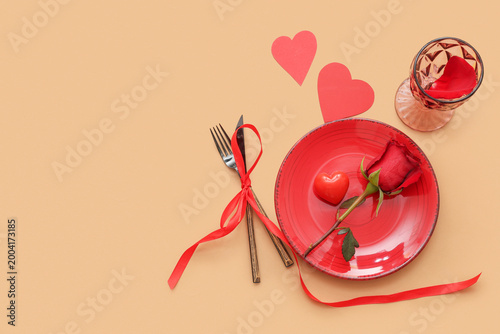 Beautiful table setting wit...