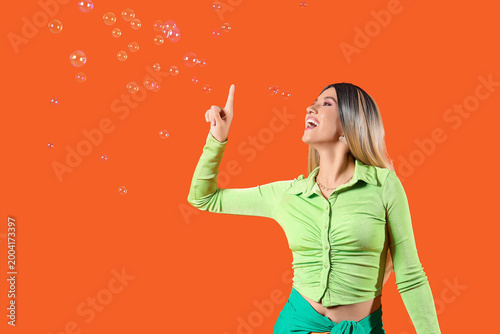 Beautiful young happy woman...