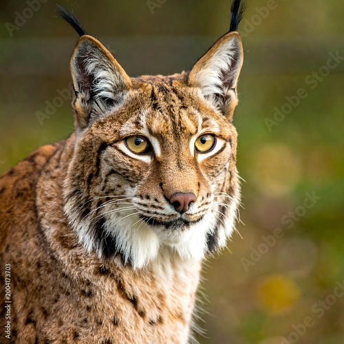 Close-up portrait of a wild cat's face