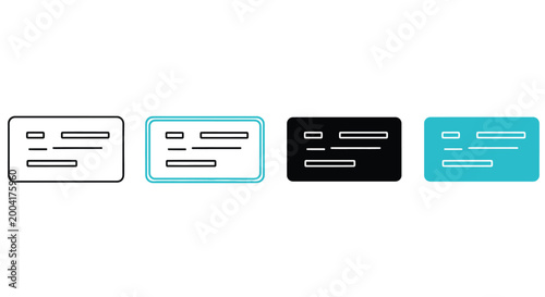 Credit card icons set with different color styles and outlines featuring payment, finance, icon