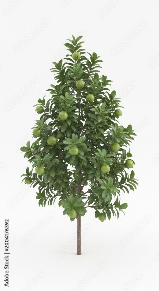 Fototapeta premium Green apple tree laden with fruit malus domestica outdoors agriculture foodstuff fruiting botanical deciduous