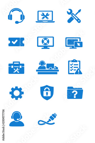 Repair cable headset settings icon support image simple vector generation desk troubleshooting