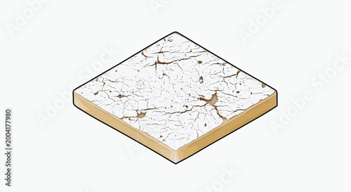 Foto Isometric cracked dry ground tile vector illustration representing drought or da