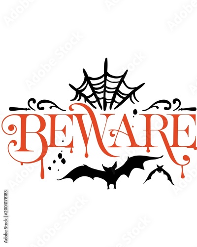 Εκτύπωση καμβά beware tattoo design White background