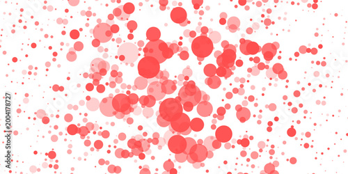 Abstract red circle pattern scattered on light background. Modern bokeh style with various sizes, perfect for creative, festive, and dynamic design.