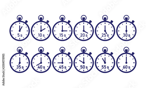 Vector illustration of multiple stopwatches