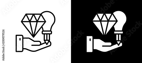 Billede på lærred Value Creation blackwhite icon